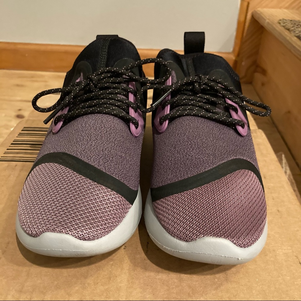 purple grey black nike running sneakers